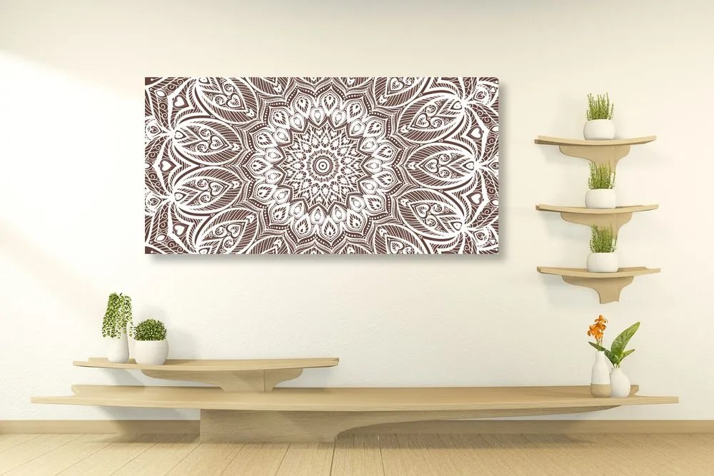 Εικόνα της αρμονίας Mandala σε καφέ φόντο - 120x60