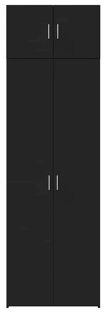 vidaXL Ραφιέρα με Ντουλάπια Μαύρο 70 x 42,5 x 225 εκ. από Επεξ. Ξύλο