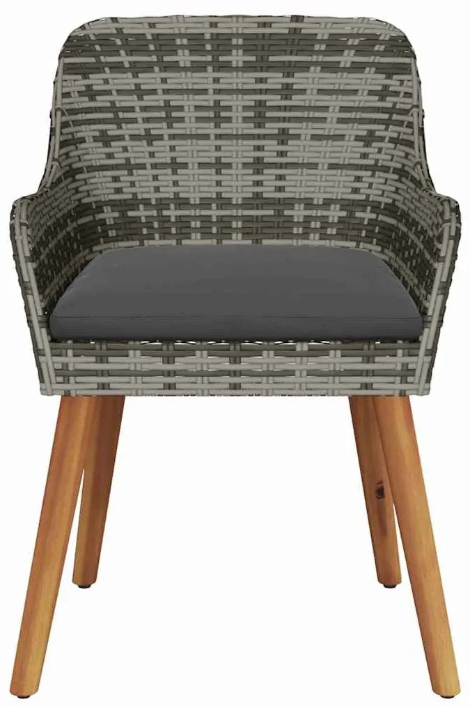 vidaXL Καρέκλα Κήπου 2 pcs Γκρι 55 x 62.5 x 82 εκ. συνθετικό ρατάν