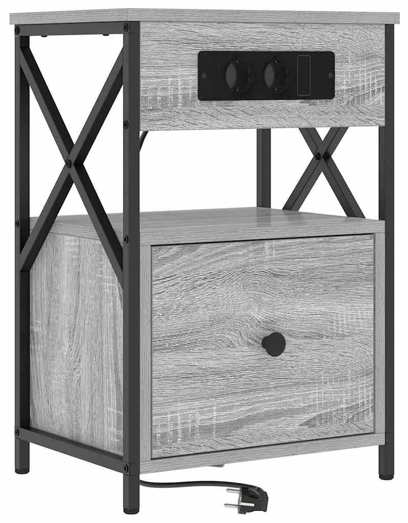 vidaXL Κομοδίνο Γκρι sonoma 40 x 31 x 60 εκ. Επεξεργασμένο ξύλο