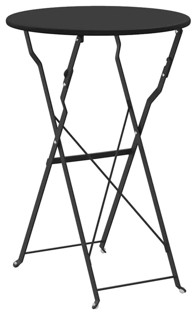 vidaXL Τραπέζι Bistro Ανθρακί Ø50x71 εκ Ατσάλι με Πούδρα