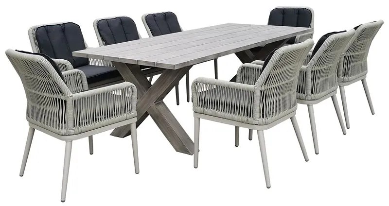 WOODWELL Ε6842,2ALLEY Τραπέζι Dining Κήπου-Βεράντας ALU Grey 220x94x72cm Ε6842,2