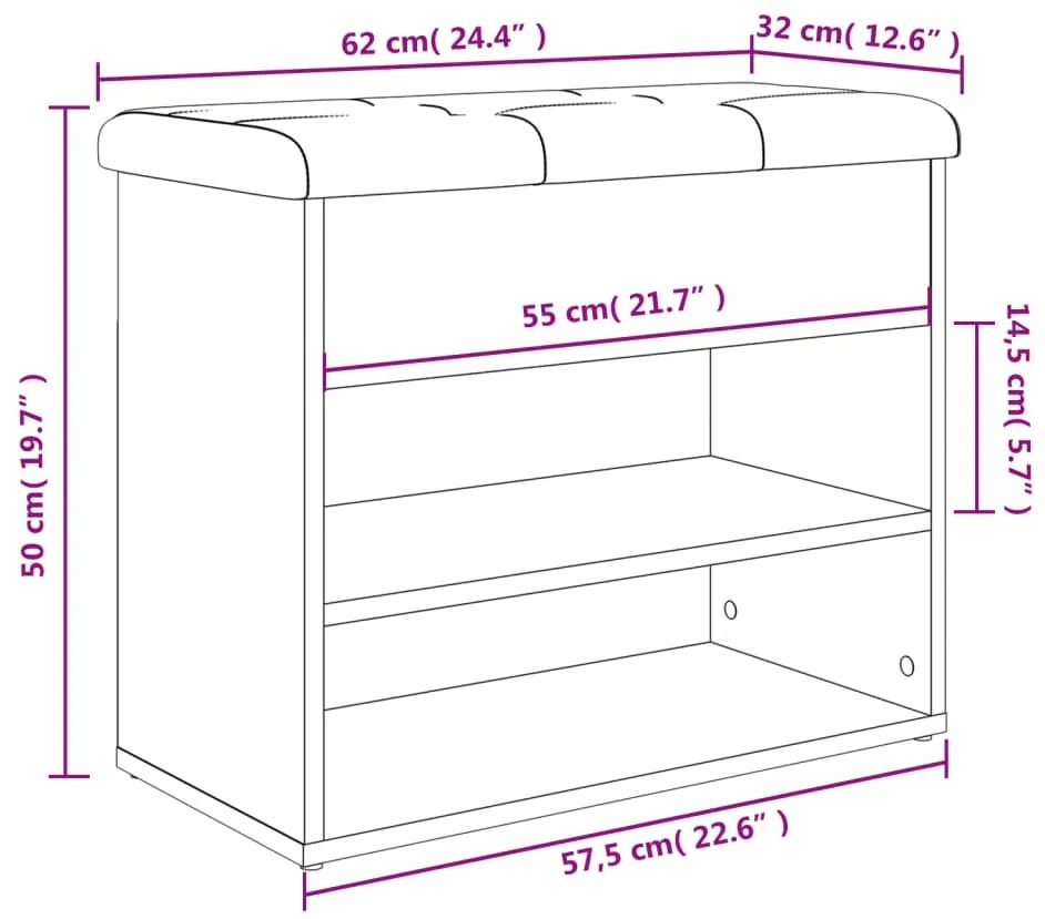 ΠΑΠΟΥΤΣΟΘΗΚΗ ΓΚΡΙ SONOMA 62X32X50 ΕΚ. ΑΠΟ ΕΠΕΞΕΡΓΑΣΜΕΝΟ ΞΥΛΟ 835101