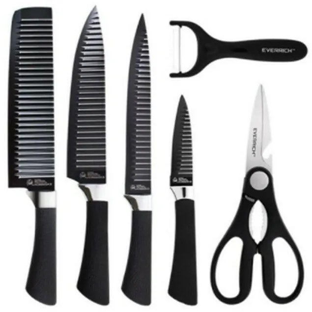Σετ Κοφτερών Μαχαιριών 6 in 1 Premium Quality Stainless Steel Kitchen Knife Set 0238A