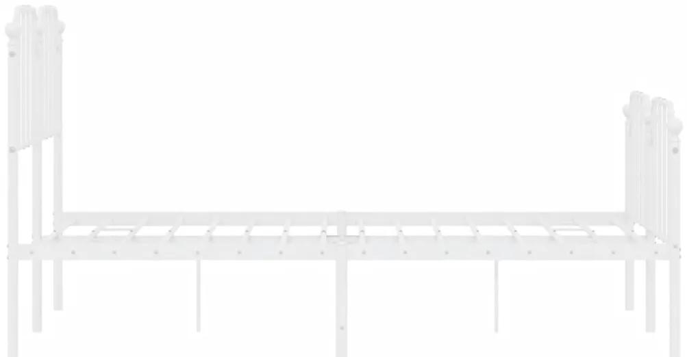 vidaXL Πλαίσιο Κρεβατιού με Κεφαλάρι/Ποδαρικό Λευκό 120x190εκ. Μέταλλο