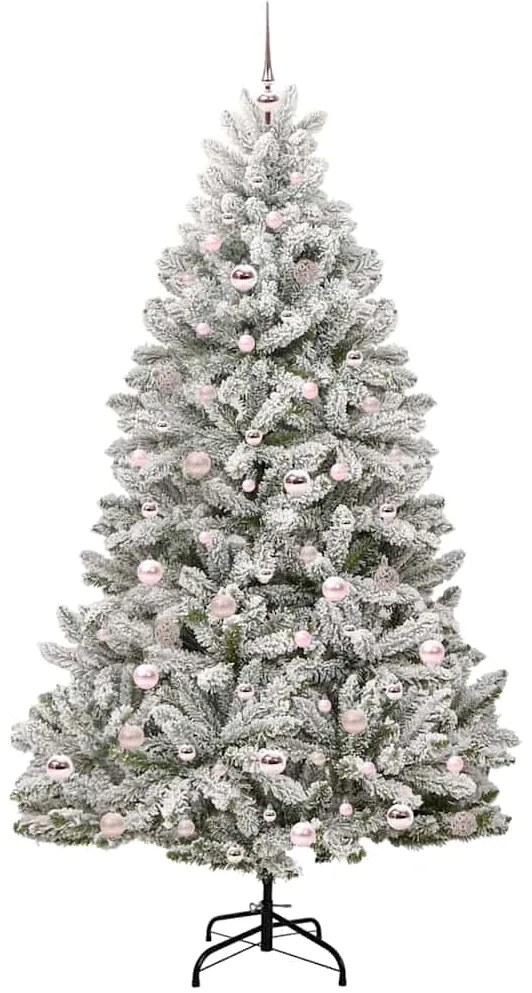 vidaXL Τεχνητό Χριστουγεννιάτικο Δέντρο Πράσινο και Λευκό 210 cm