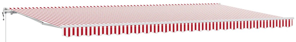 vidaXL Ανασυρόμενη Τέντα Κόκκινο και λευκό 600 x 350 εκ