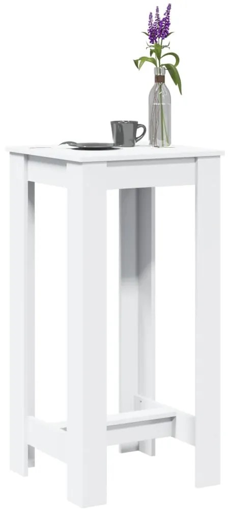 Τραπέζι Μπαρ Λευκό 51x50x103,5 εκ. Επεξ. Ξύλο