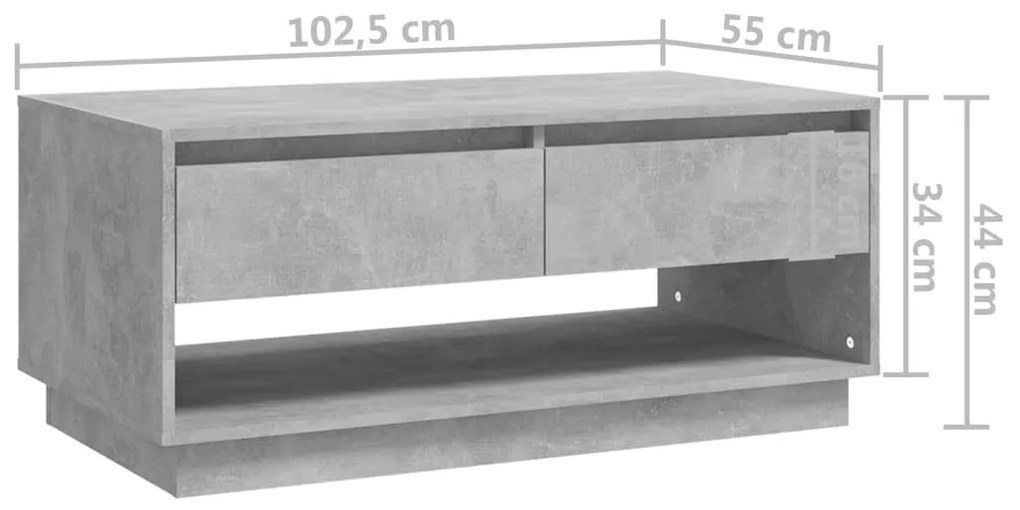 Τραπεζάκι Σαλονιού Γκρι Σκυρ. 102x55x44 εκ. Επεξεργασμένο Ξύλο - Γκρι