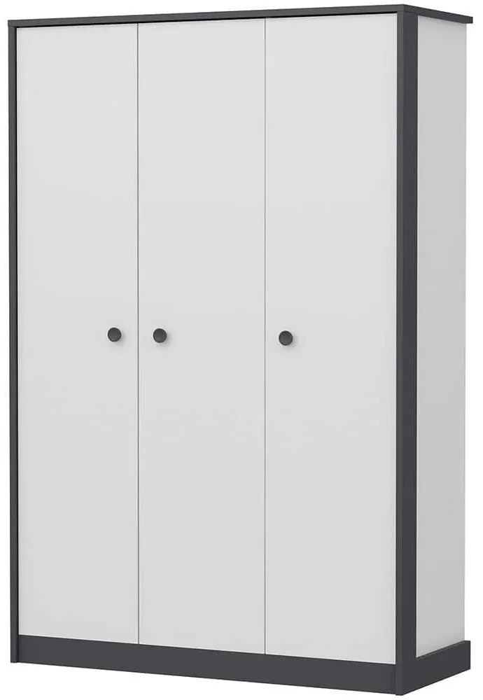 Ντουλάπα Τρίφυλλη Life 382NRC2201 120x48x182cm White-Anthracite Τρίφυλλη