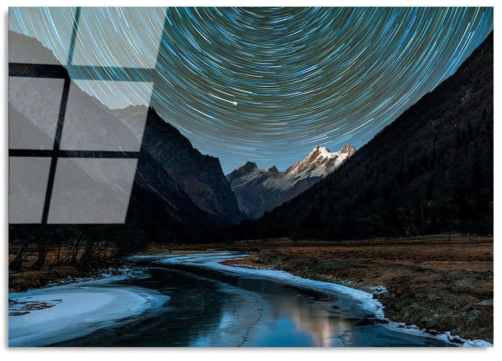 Πίνακας Γυάλινος 123BZM1174 100x70cm Multi Wallity Οριζόντιοι Glass