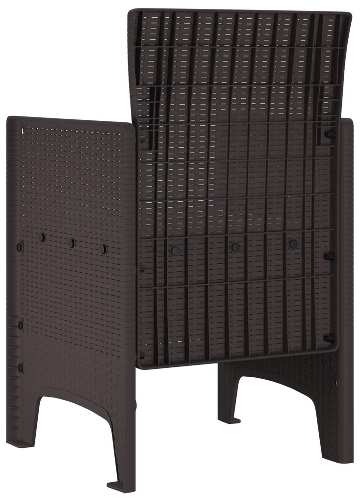 vidaXL Καρέκλες Κήπου με Μαξιλάρια 2 pcs Καφέ 53 x 49 x 85 εκ. Ρατάν