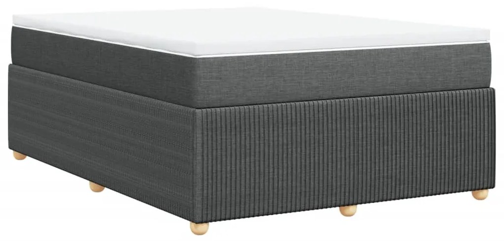 vidaXL Κρεβάτι Boxspring με Στρώμα Σκούρο Γκρι 160x200 εκ Υφασμάτινο