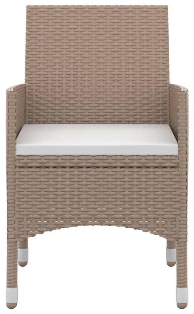 vidaXL Σετ Τραπεζαρίας Κήπου 3 τεμ. Συνθ. Ρατάν &amp; Γυαλί με Μαξιλάρια