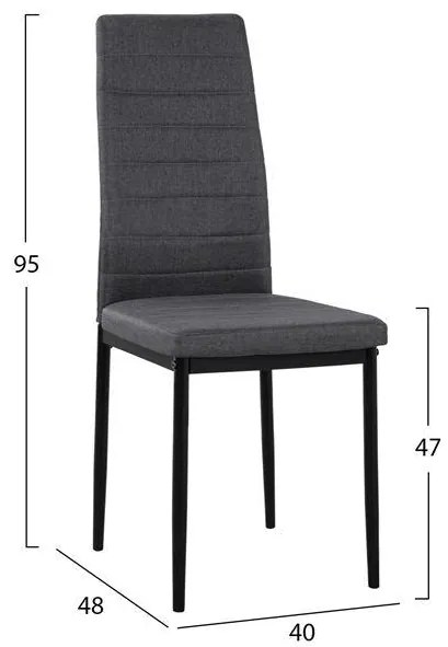 Σετ τραπεζαρίας C11040 5τμχ. με Τραπέζι Sonama 140x80x76εκ. & Καρέκλες LADY Γκρί