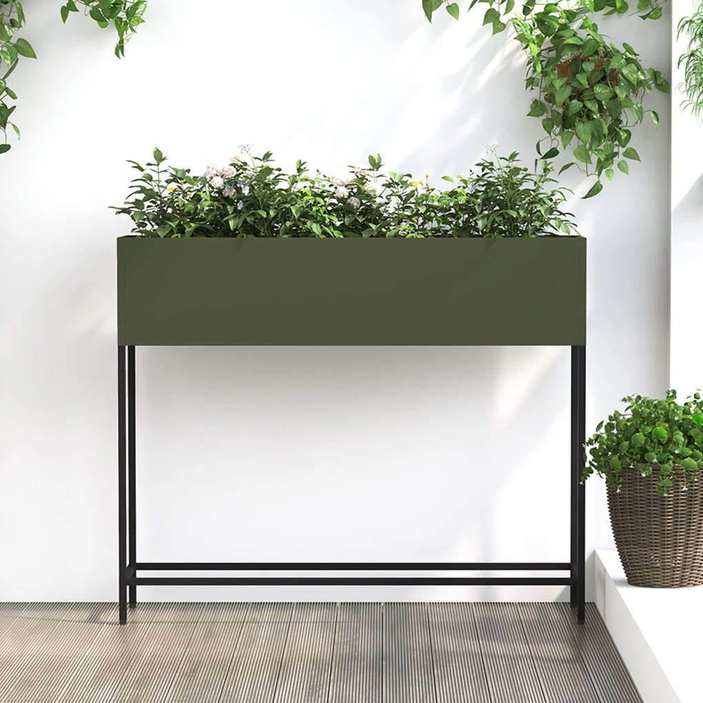 Υψωμένος Κήπος 100x26x82 εκ Ελιά Χάλυβας