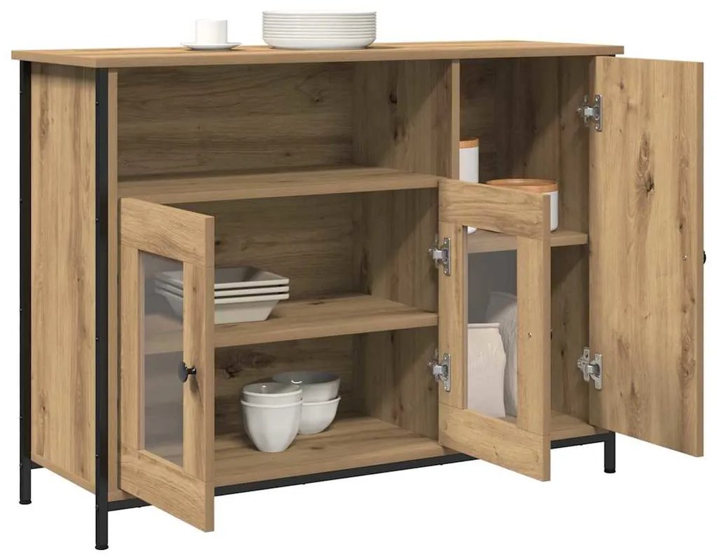 vidaXL Πλαϊνό γραφείο artisan δρυς 100 x 35 x 75 εκ.