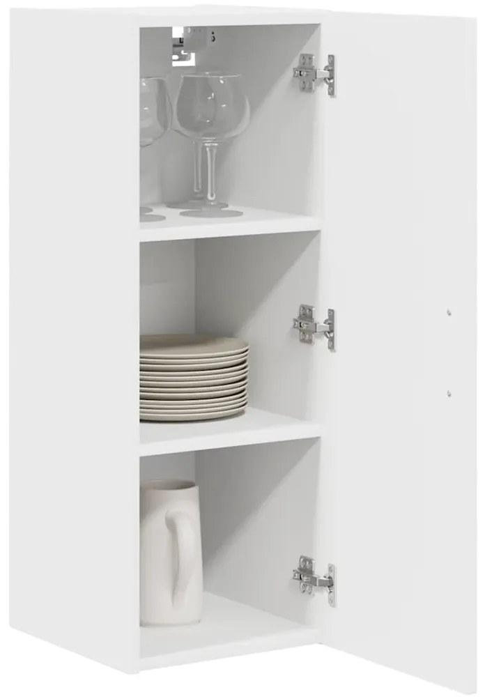 vidaXL Κρεμαστό ντουλάπι κουζίνας με ράφι 2 pcs Λευκό 30 x 31 x 80 εκ.