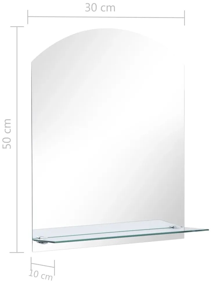 vidaXL Καθρέφτης Τοίχου  με Ράφι 30 x 50 εκ. από Ψημένο Γυαλί