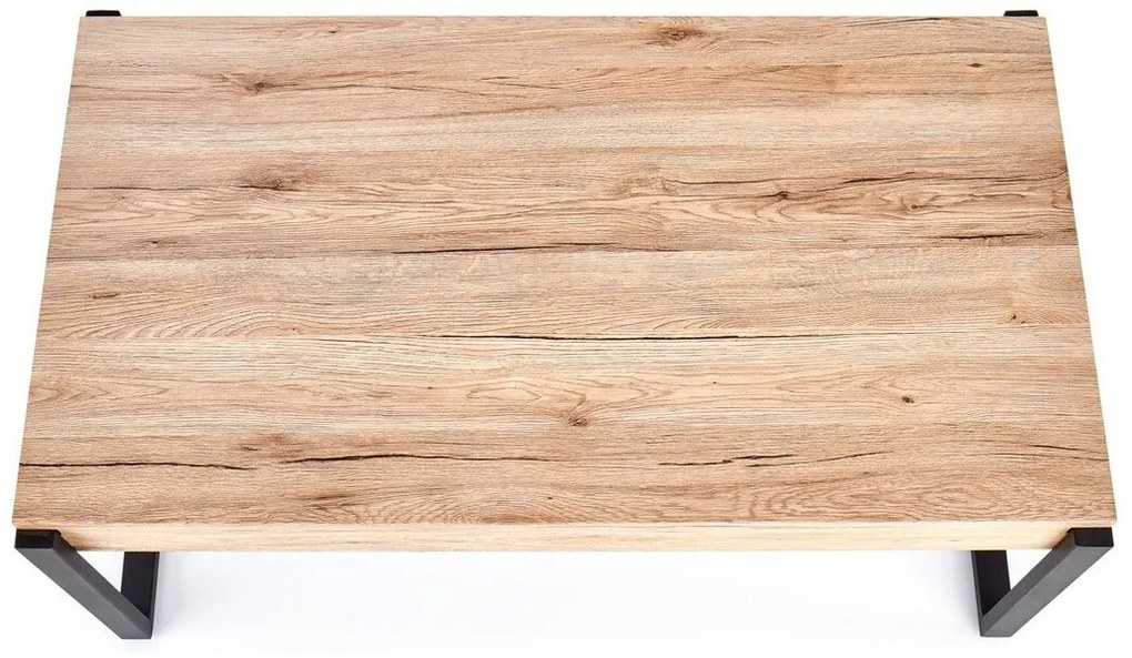 Τραπεζάκι σαλονιού Houston 1063, Μαύρο, San remo δρυς, 42x64x110cm, Ινοσανίδες μέσης πυκνότητας, Γωνιακός