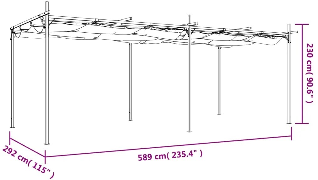 ΠΕΡΓΚΟΛΑ ΜΕ ΠΤΥΣΣΟΜΕΝΗ ΟΡΟΦΗ ΑΝΘΡΑΚΙ 589 X 292 X 230 ΕΚ. 360122