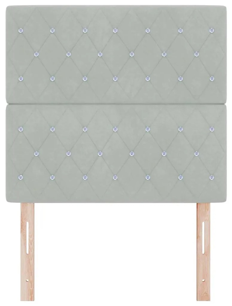 vidaXL Βελούδινο Κεφαλάρι Argyle Ανοιχτό γκρι 100 cm Βελούδο