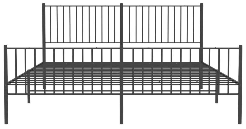 vidaXL Πλαίσιο Κρεβατιού με Κεφαλάρι&Ποδαρικό Μαύρο 180x200εκ. Μέταλλο