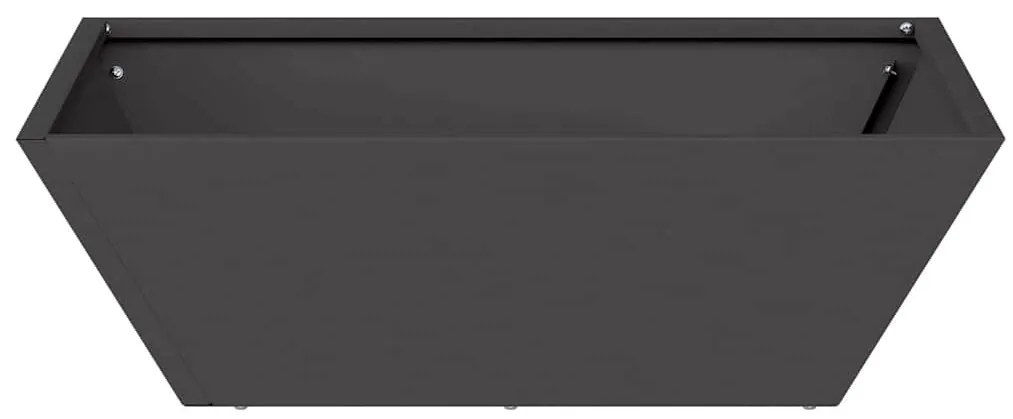 vidaXL Γλάστρα Κήπου 5 pcs Μαύρο 50 x 50 x 15 cm Ψυχρής έλασης χάλυβας