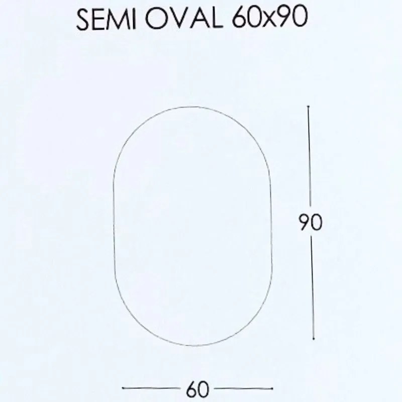 Καθρέπτης τοίχου Iron Semi Oval 60x90,λάμα χάλυβα 3εκ. Απόχρωση Λάμας: Ασημί, Φωτισμός: Χωρίς φωτισμό