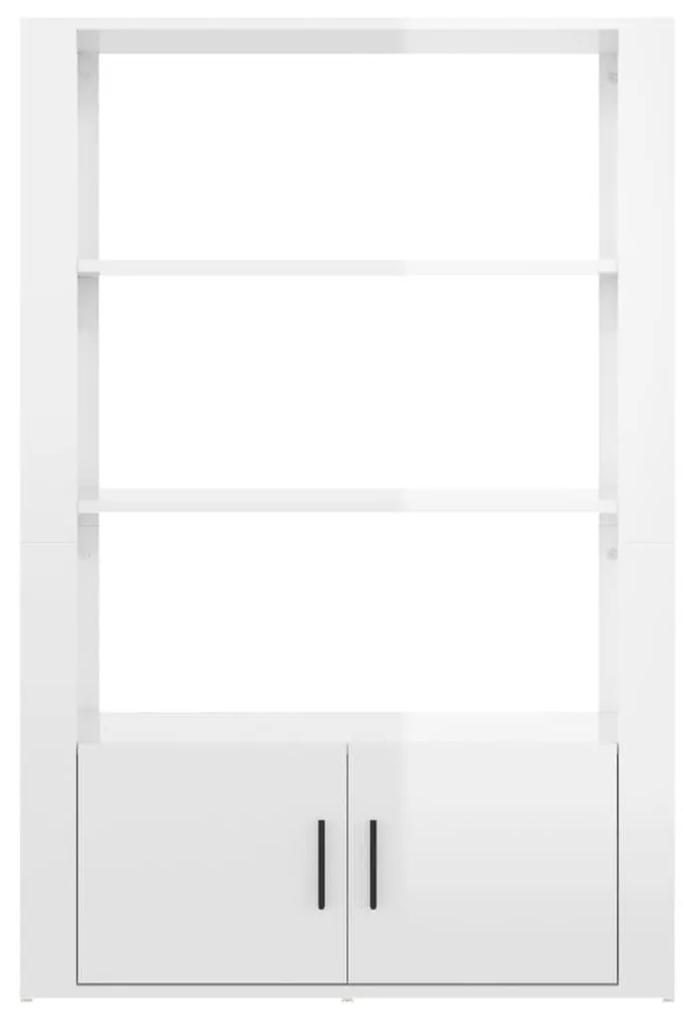 Ντουλάπι Γυαλιστερό Λευκό 80x30x119,5 εκ. Επεξεργασμένο Ξύλο - Λευκό