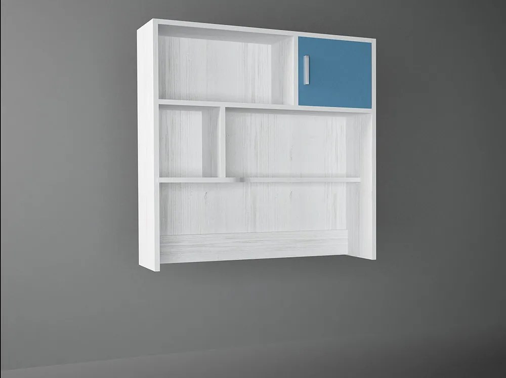 Intrahome Εταζέρα σε χρώμα λευκό ρουστίκ-σιέλ 100x30x100 Intrahomesa-00652237
