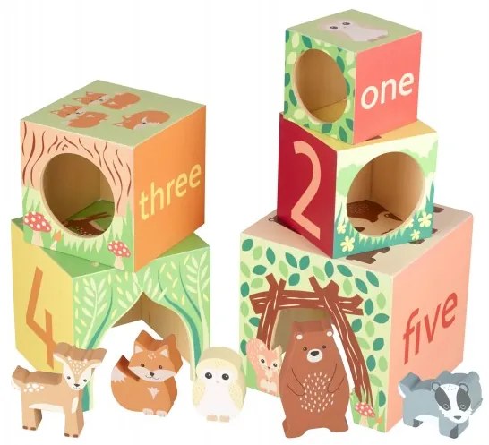 Ξύλινο Παιχνίδι Κύβοι Στοίβαξης Woodland Orange Tree Toys 60-12074