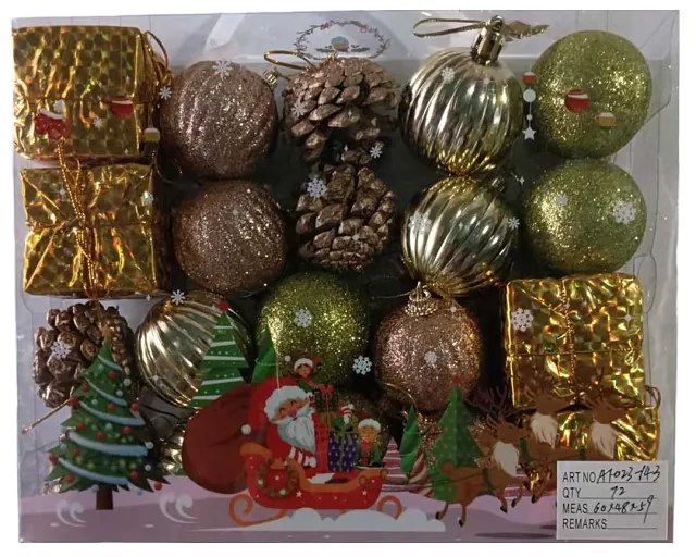 Σετ Χριστουγεννιάτικα στολίδια - 5cm - 20pcs - 231436-231436