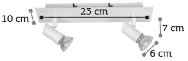 Επιτοίχιο σποτ από μέταλλο σε λευκή απόχρωση 2XGU10 D:25cm (9078-2Φ-Λευκό) - Μέταλλο - 9078-2Φ-Λευκό