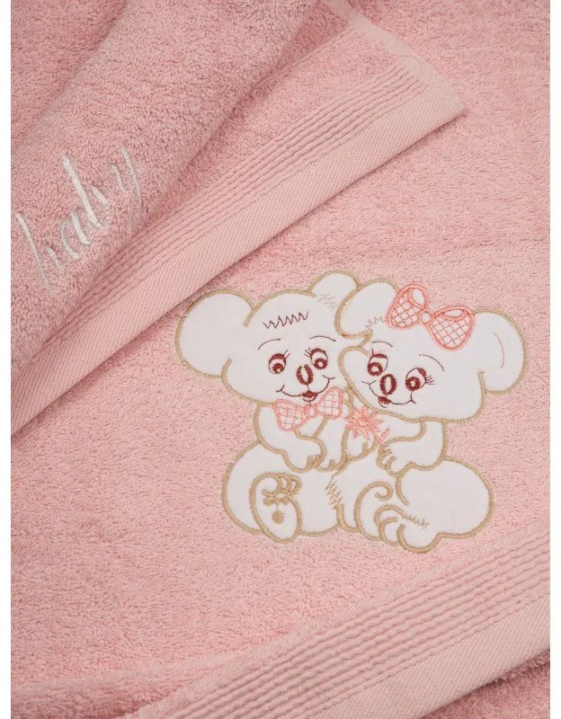 Σετ πετσέτες κεντητές Couple 06 Pink/Pink