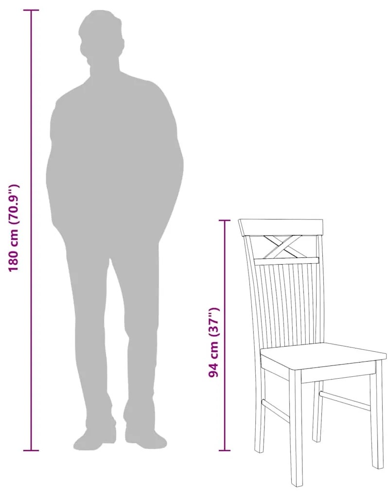 Καρέκλες τραπεζαρίας 2 τεμάχια Λευκό μασίφ ξύλο καουτσούκ 4102414