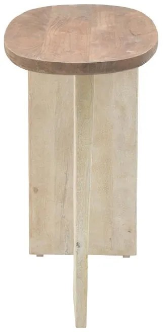 Κονσόλα Spline Inart white wash-φυσικό μασίφ ξύλο ακακίας 120x45x76εκ 120x45x76 εκ.