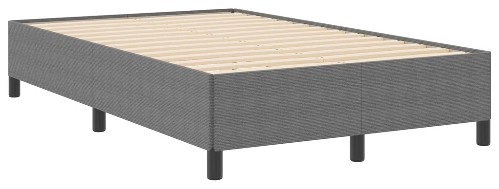 vidaXL Κρεβάτι Φωτεινό Γκρι 120x190 εκ Καπιτονέ Ύφασμα
