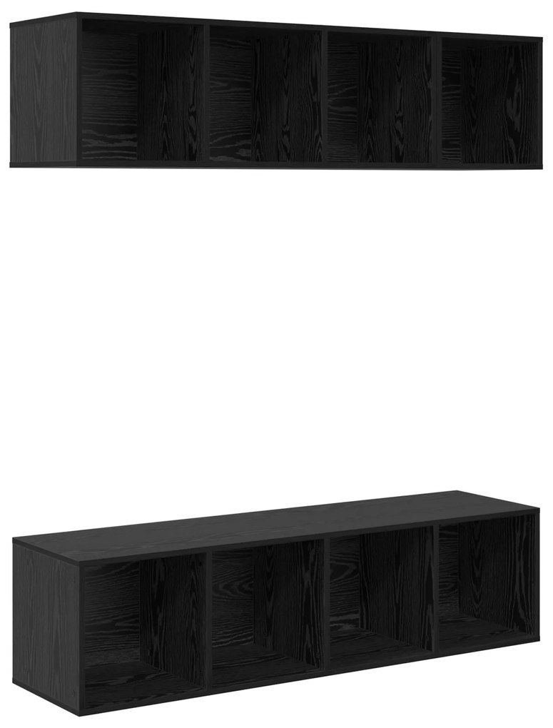 vidaXL Σετ επίπλου τηλεόρασης 3 pcs Μαύρη δρυς Επεξεργασμένο ξύλο