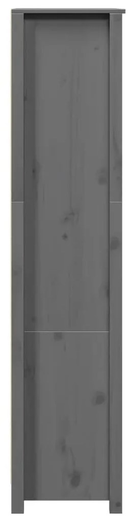 vidaXL Ντουλάπι Ψηλό Γκρι 80x35x154 εκ. από Μασίφ Ξύλο Πεύκου