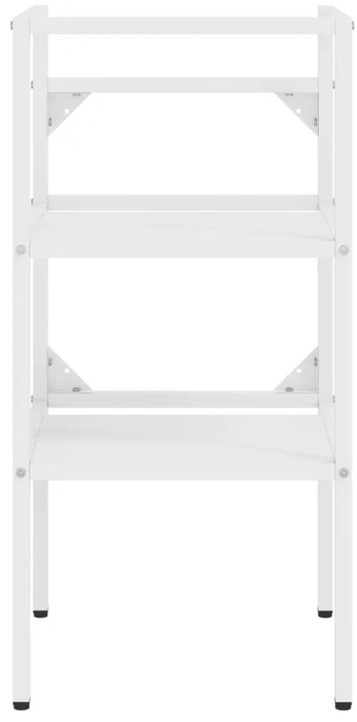 vidaXL Σκελετός Νιπτήρα Μπάνιου με Εντοιχισμένο Νιπτήρα Λευκό Σίδερο