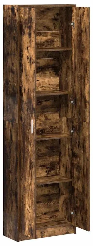 vidaXL Ντουλάπι Καπνιστό Δρύς 55 x 25 x 189 εκ. Επεξεργασμένο ξύλο