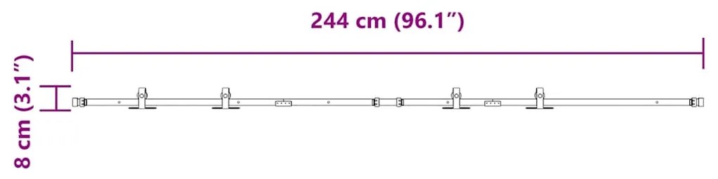 ΚΙΤ ΣΥΡΟΜΕΝΗΣ ΠΟΡΤΑΣ ΓΡΑΦΕΙΟΥ 244 CM ΑΠΟ ΑΝΘΡΑΚΟΥΧΟ ΧΑΛΥΒΑ 4009680