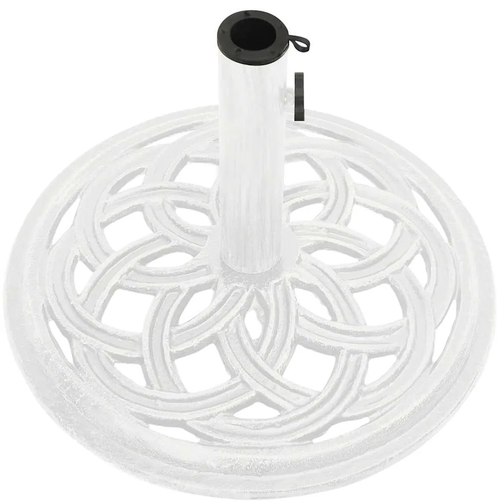 vidaXL Βάση Ομπρέλας Λευκή 44 x 44 x 31 εκ. από Χυτοσίδηρο