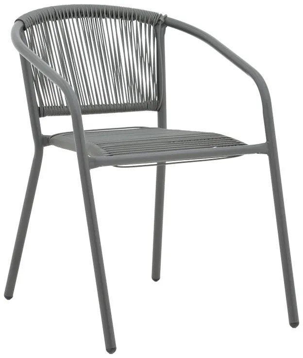 Καρέκλα Lindaria στοιβαζόμενη μέταλλο-pe rattan ανθρακί 54x63x74 εκ. 54x63x74 εκ.