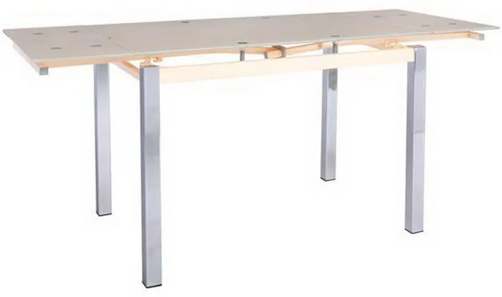 Τραπέζι Επεκτεινόμενο Blossom ΕΜ982 110+30+30x70x77cm Beige Metal, Glass
