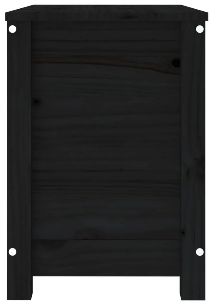 Κουτί Αποθήκευσης Μαύρο 60x32x45,5 εκ από Μασίφ Ξύλο Πεύκου - Μαύρο