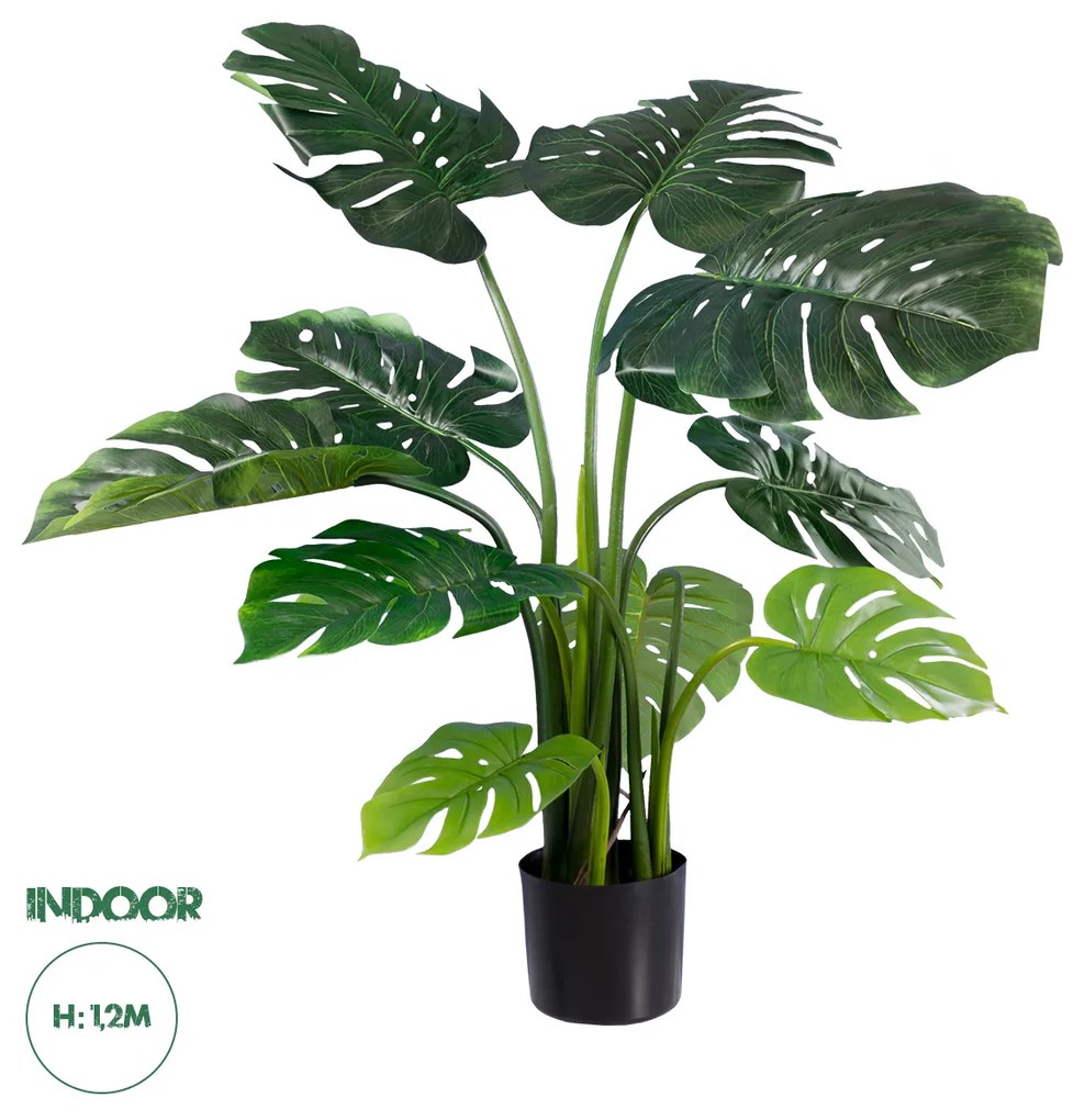 GloboStar® Artificial Garden MONSTERA 20002 Τεχνητό Διακοσμητικό Φυτό Μονστέρα Υ120cm