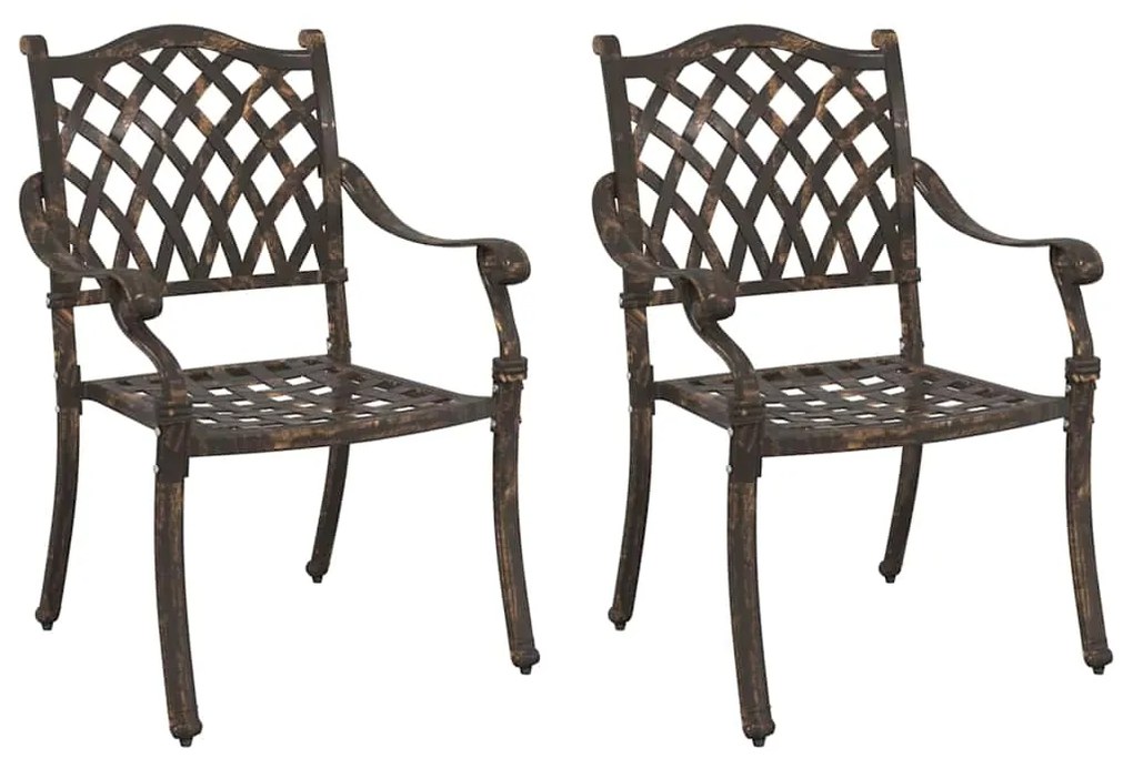 vidaXL Καρέκλα Κήπου 2 pcs Μπρονζέ 55 x 56.5 x 91εκ Αλουμίνιο