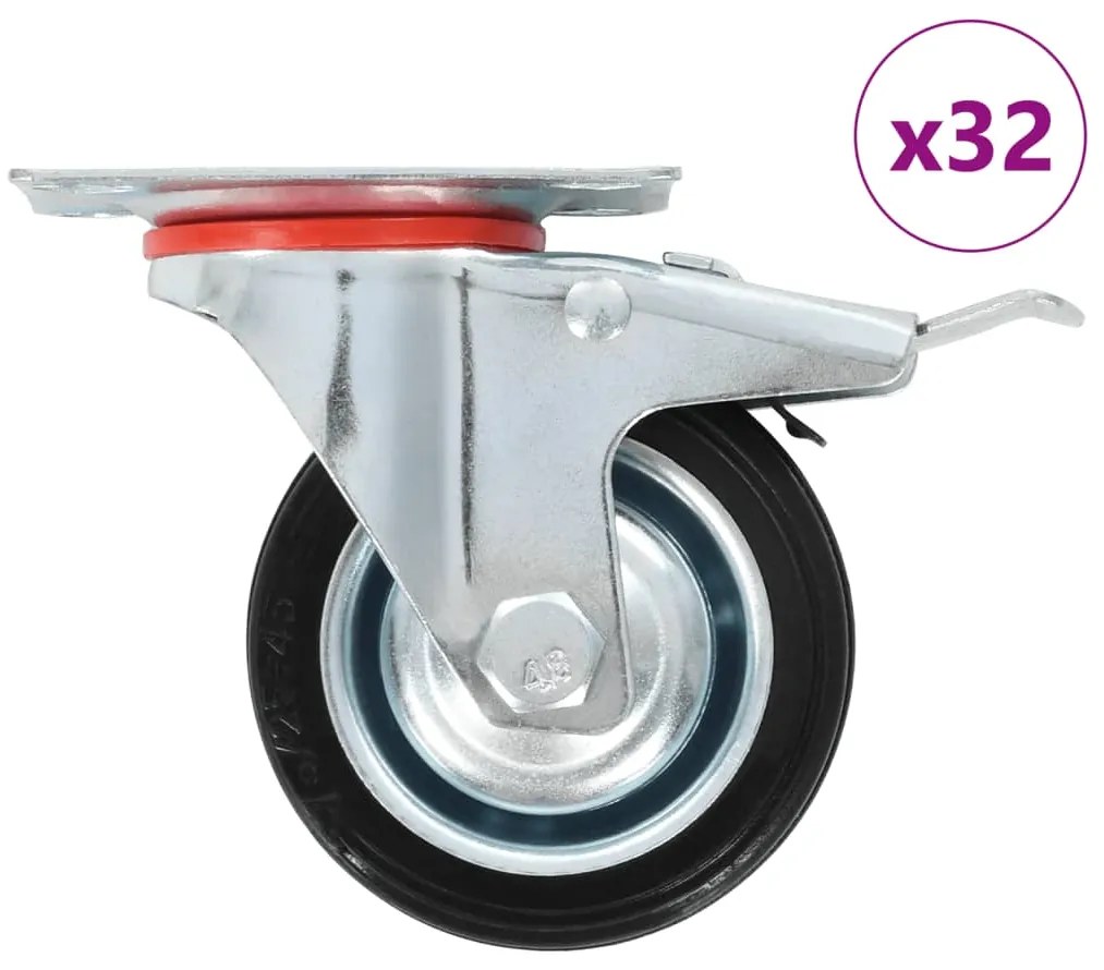 vidaXL Ρόδες Περιστρεφόμενες 32 τεμ. 75 χιλ.